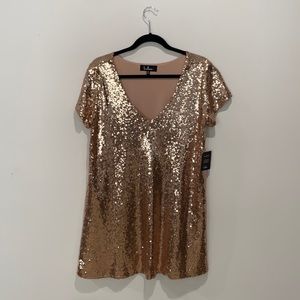 Lulus gold sequin dress